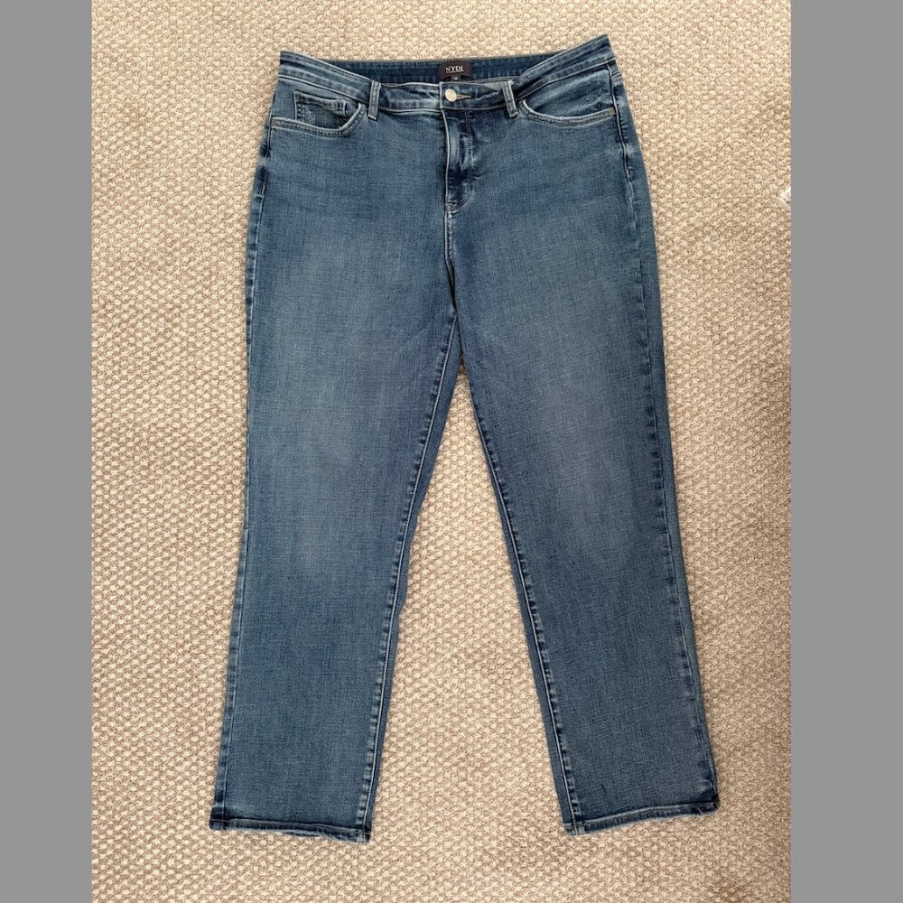 NYDJ Emma High Rise Relaxed Slender Straight Jeans in Romance size 14